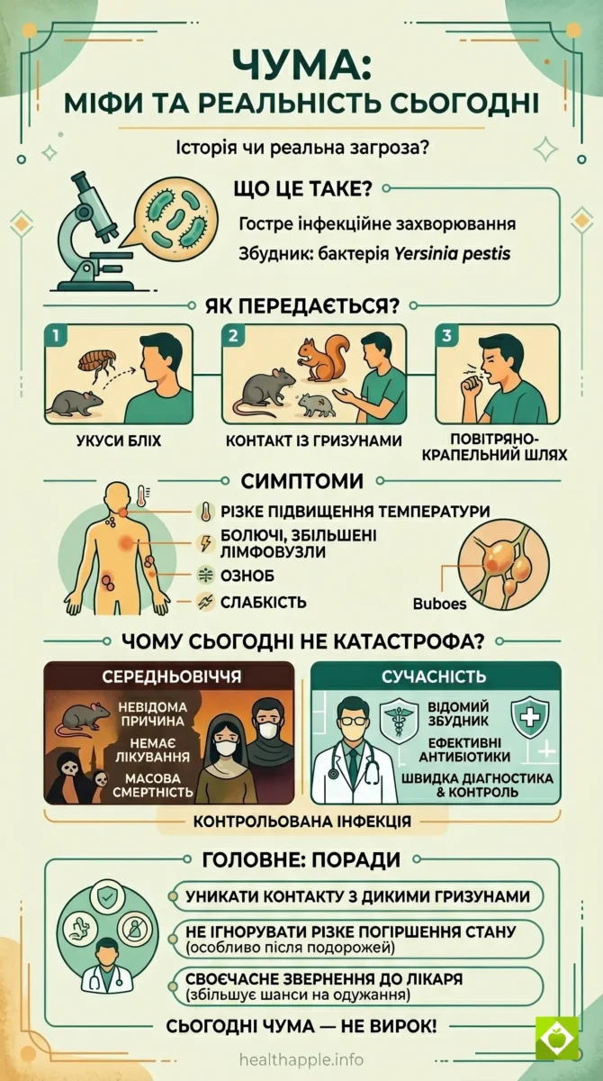 Інфографіка "Чума: міфи та реальність сьогодні"