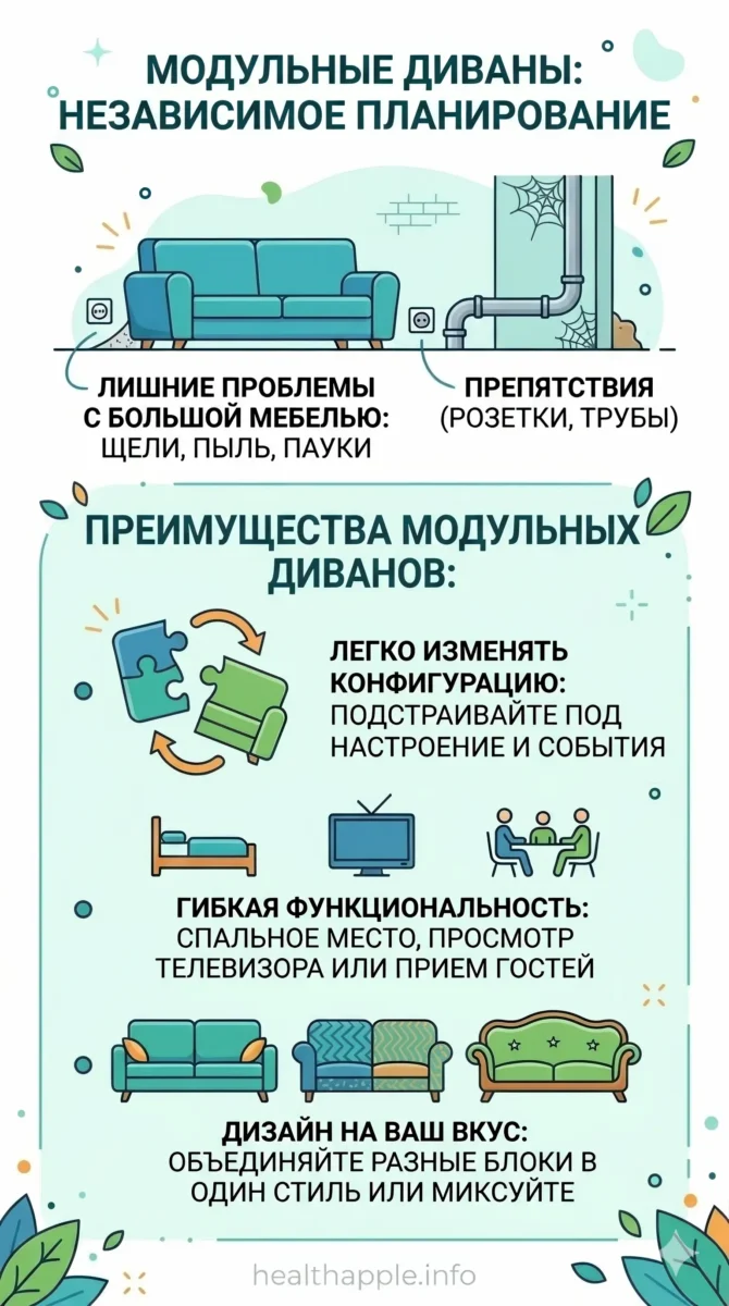 Модульные диваны в формировании интерьера